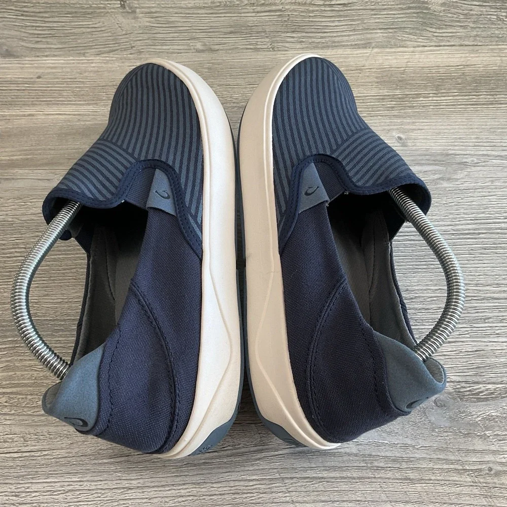 Olukai Mens LAE'AHI LOLE Trench Blue Canvas Slip On Shoes Sneakers Size 11